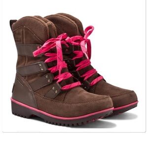 Sorel | Meadow Lace Up Waterproof Boots Girls Brown Winter Snow Shoes | Size 4